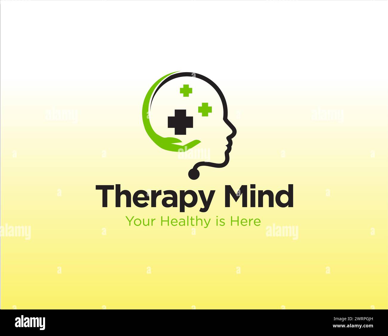 Therapie Mind Health Consult Logo Designs einfach modern für den medizinischen Service Stock Vektor