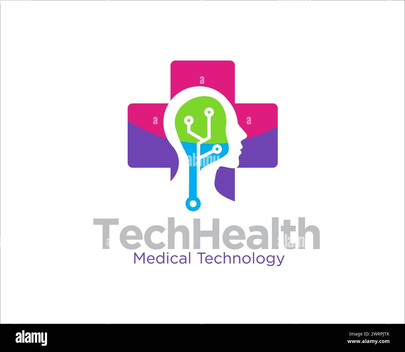 Medical Tech Health Logo Designs für Medical Service Logo Stock Vektor