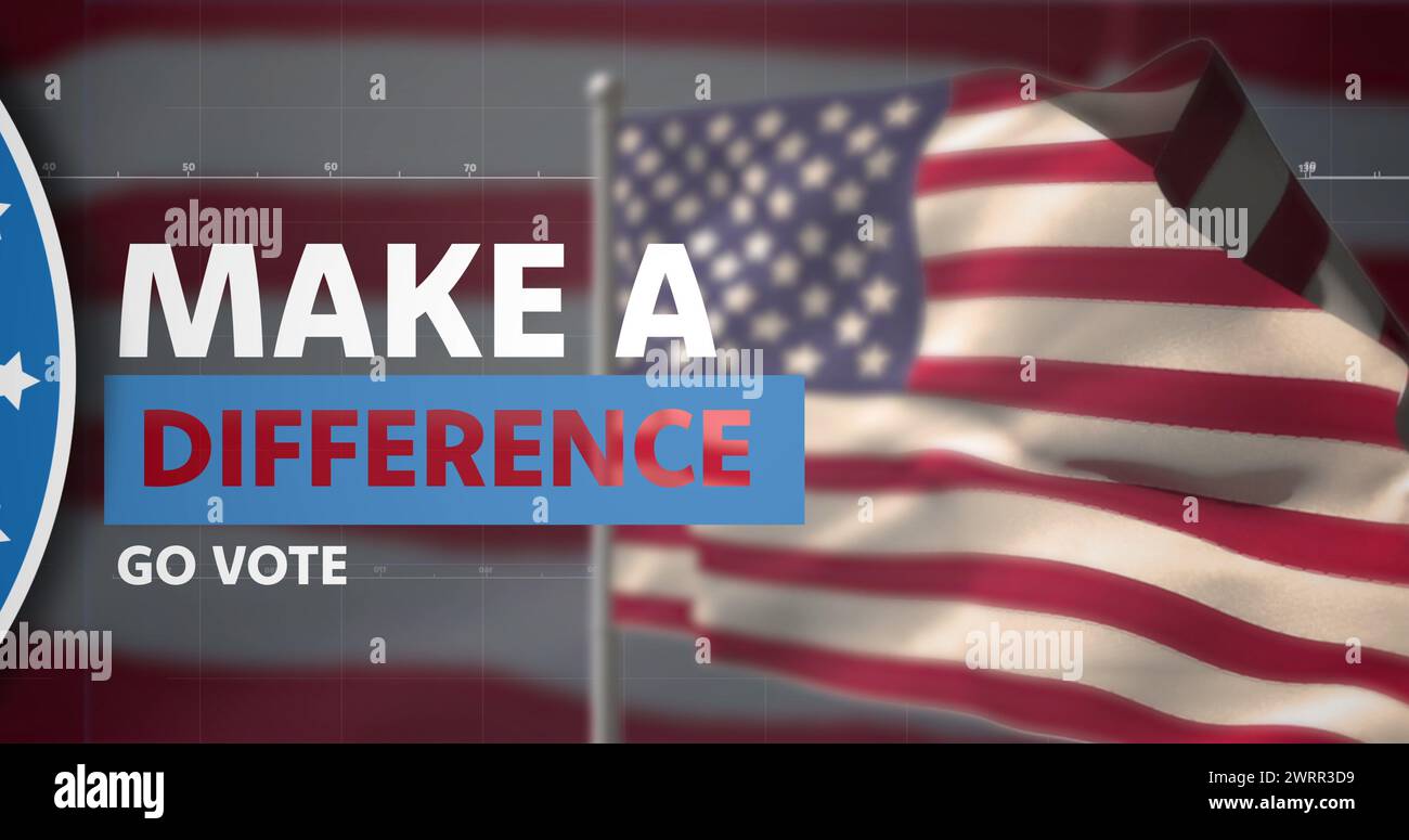 Bild: Text „Make a Difference“ über der Flagge der usa Stockfoto