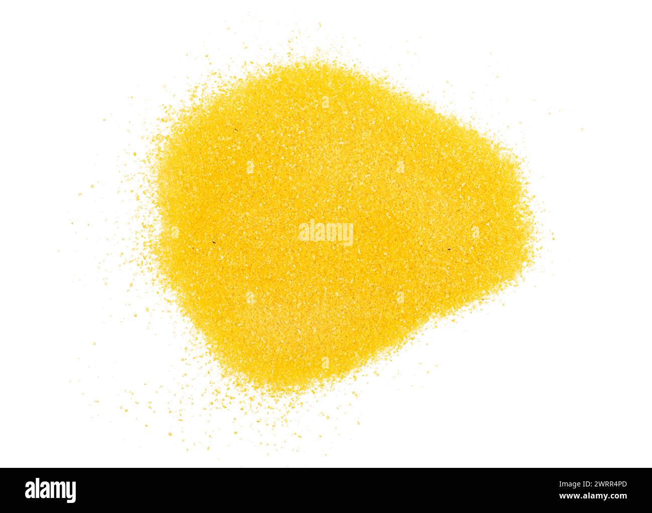 Gelbes Maismehl mit transparentem Hintergrund Stockfoto