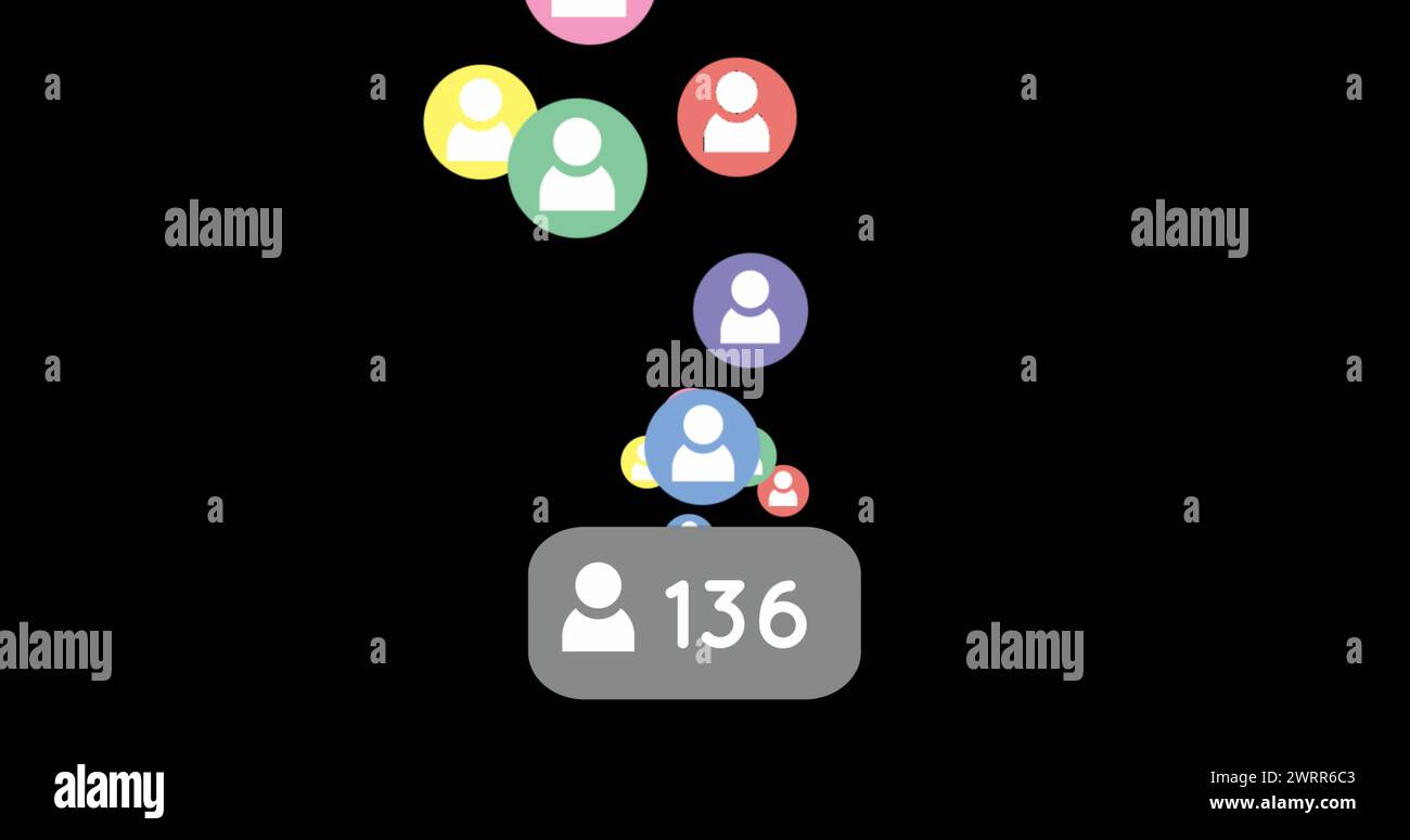 Digitales Profilsymbol mit dynamischen Elementen für soziale Medien in 4k. Stockfoto