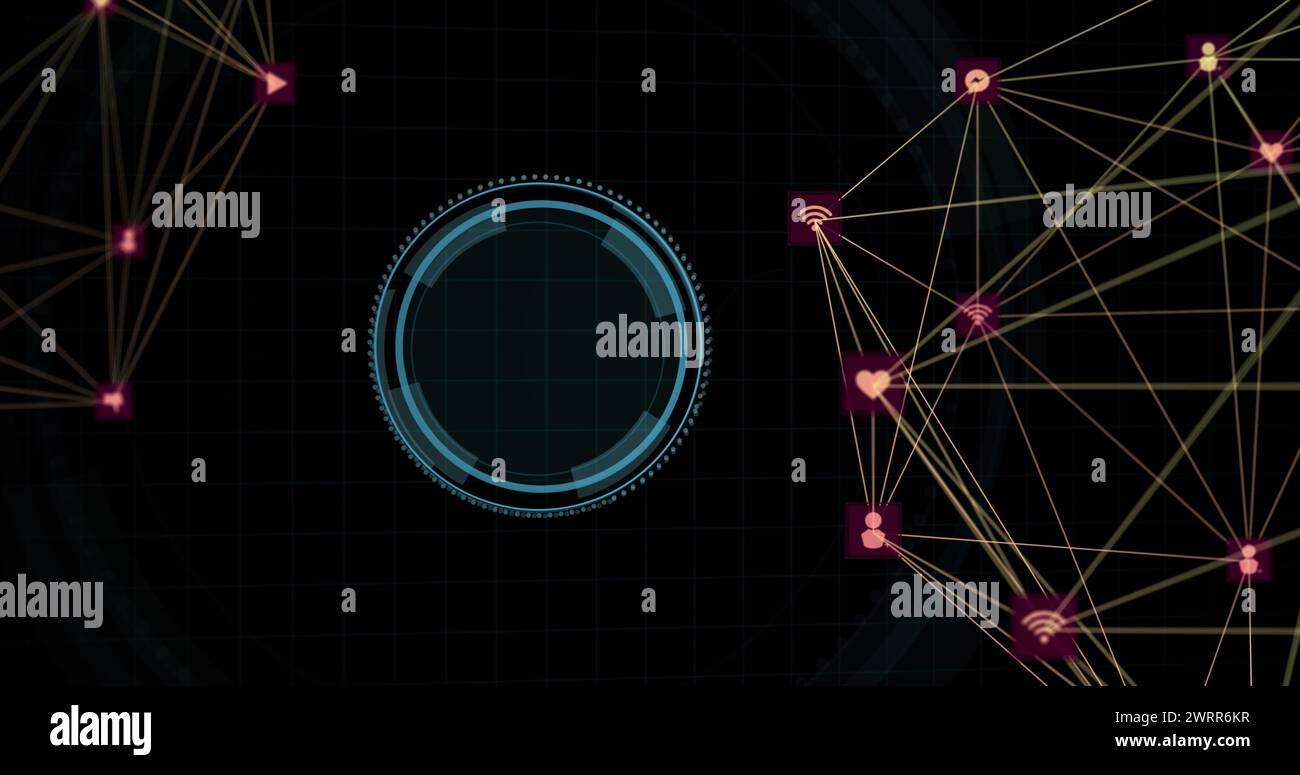 Cybersicherheitstechnologie schützt globale Daten vor digitalen Bedrohungen. Stockfoto