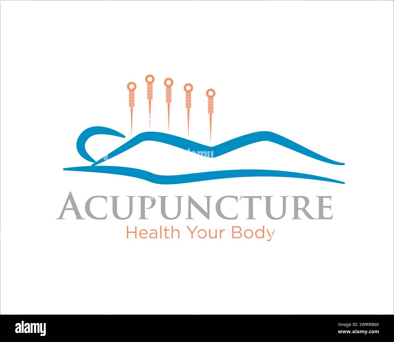 Akupunktur Spa Körper Gesundheit Logo für Kräuter und traditionelle Logo Designs für Klinik und Spa Stock Vektor