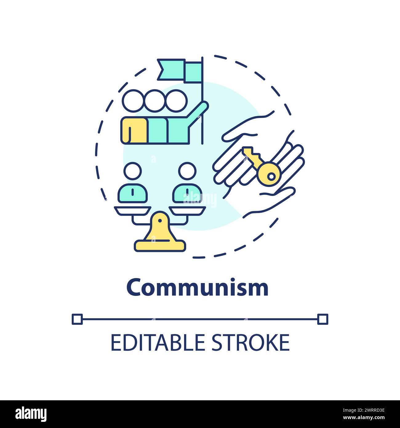 Multicolor-Konzeptsymbol für Kommunismus-Ideologie Stock Vektor