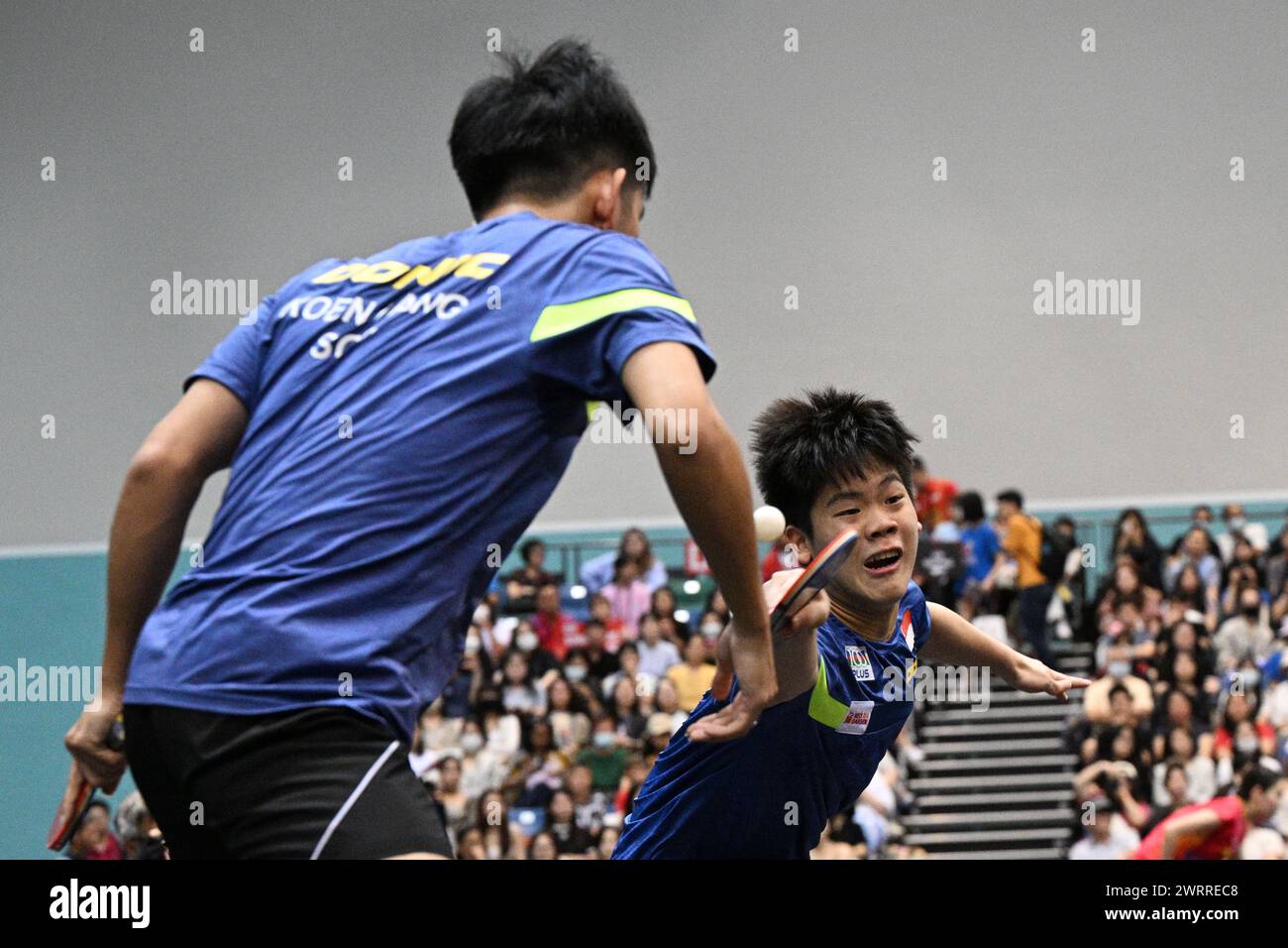 Singapur. März 2025. Quek Izaac (R)/Pang Yew EN Koen aus Singapur