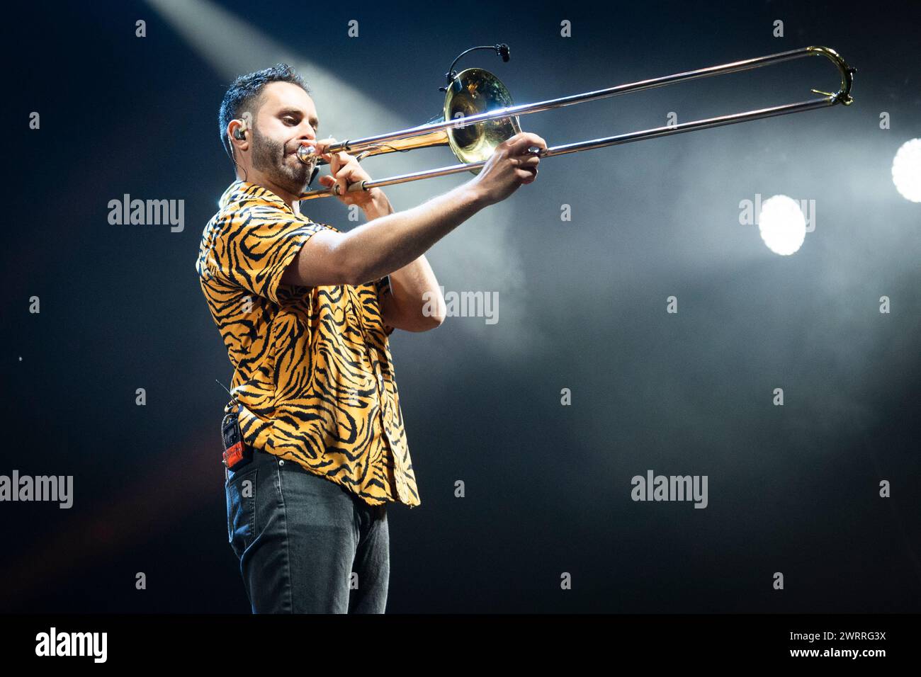 MADRID, ESPAÑA – 27. OKTOBER. La Pegatina en concierto de 20 aniversario en el Wizink Center de Madrid el 27 de Octubre de 2023 Stockfoto