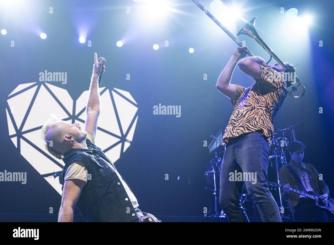 MADRID, ESPAÑA – 27. OKTOBER. La Pegatina en concierto de 20 aniversario en el Wizink Center de Madrid el 27 de Octubre de 2023 Stockfoto
