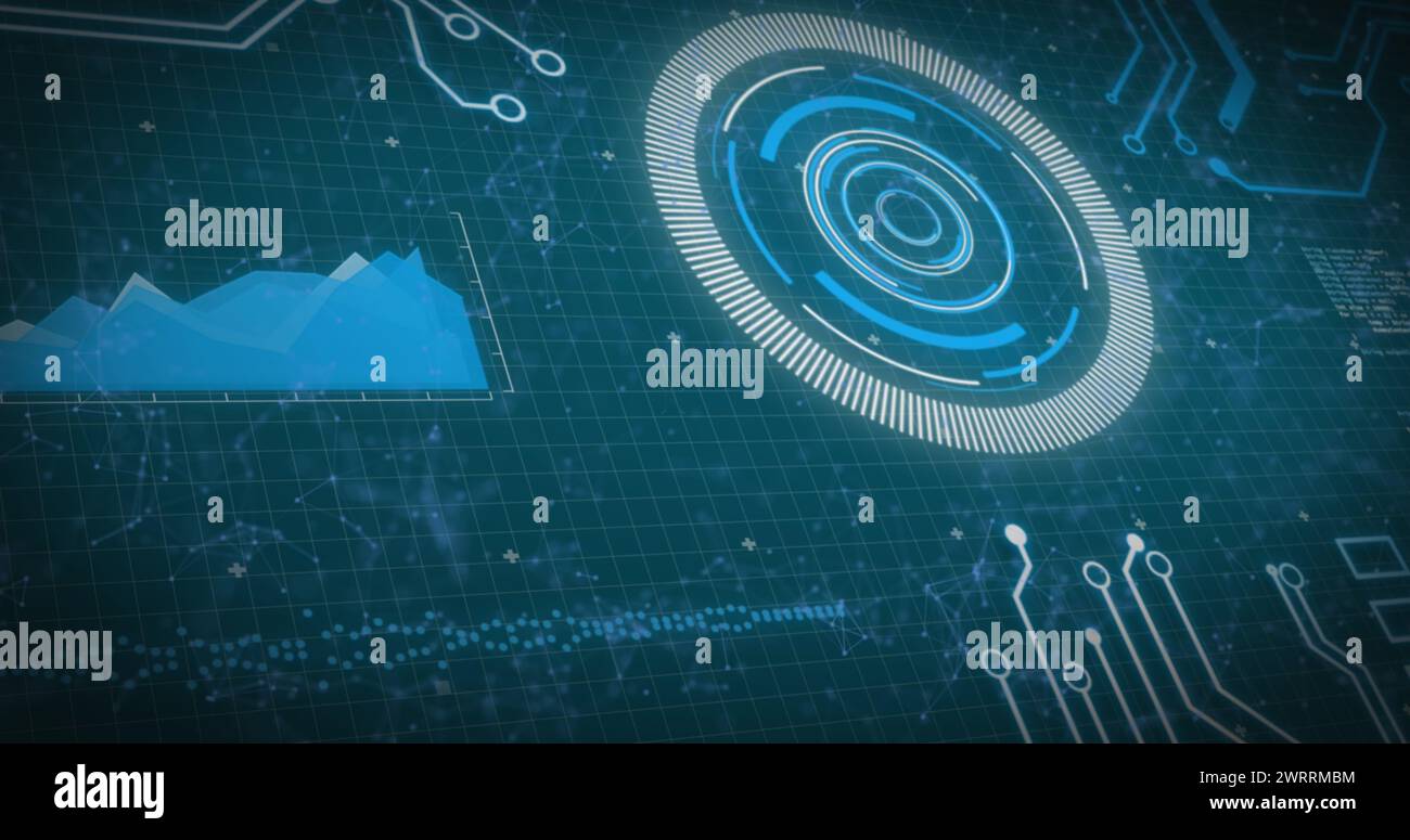 Abbildung des Scannens des Bereichs über der Datenverarbeitung Stockfoto