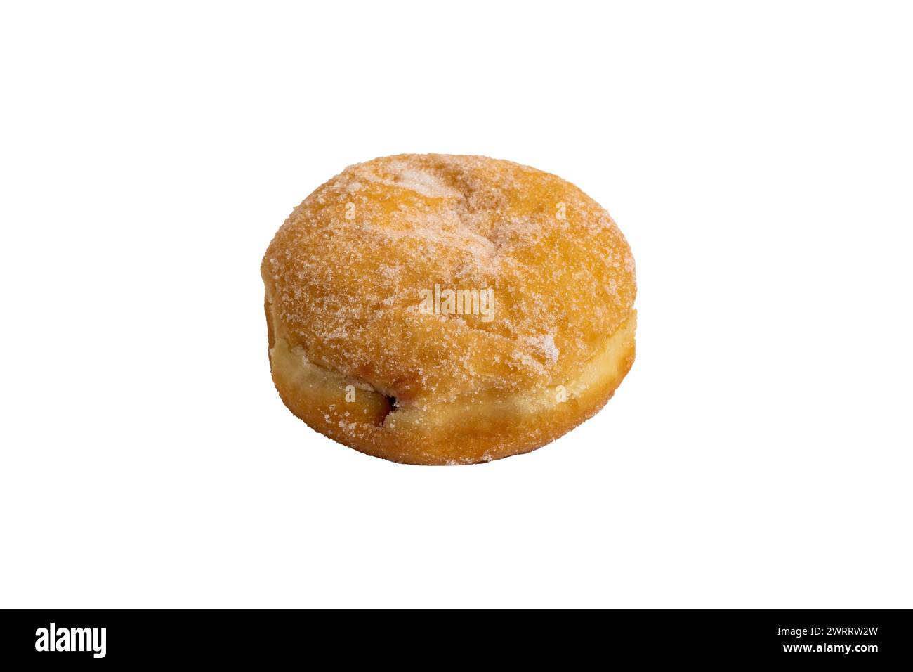 Das Backprodukt eines Konfitüren-Donuts auf weißem Hintergrund Stockfoto