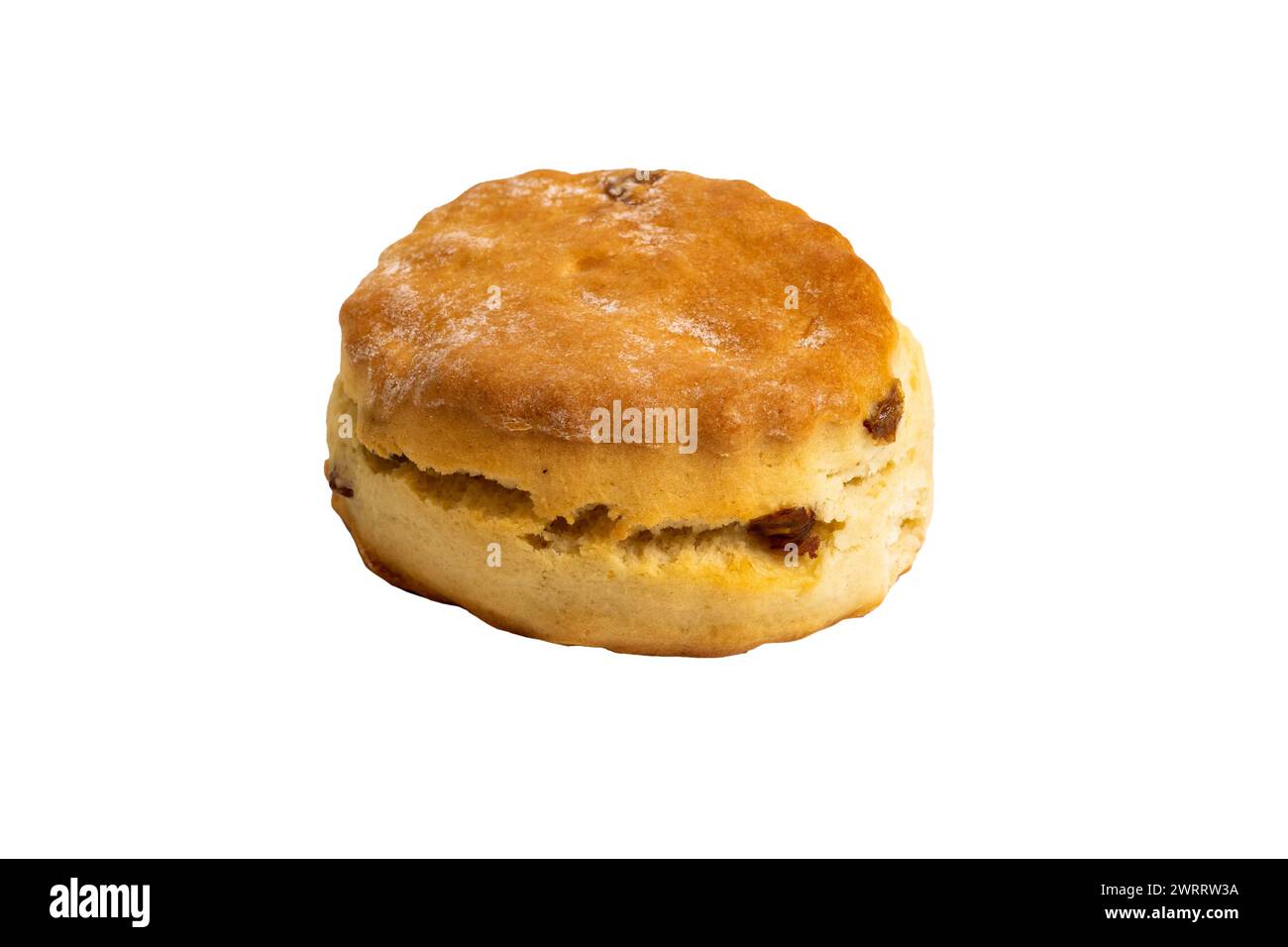 Das Bäckereiprodukt eines Obstskegels auf weißem Hintergrund Stockfoto