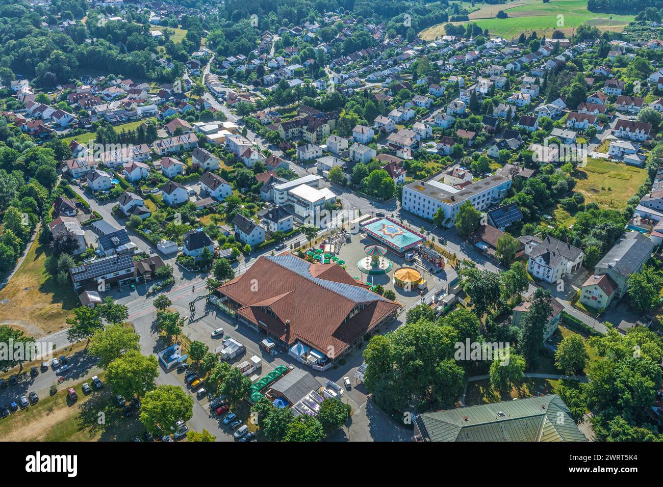 Blick auf die Stadt Vilsbiburg in Niederbayern Stockfoto