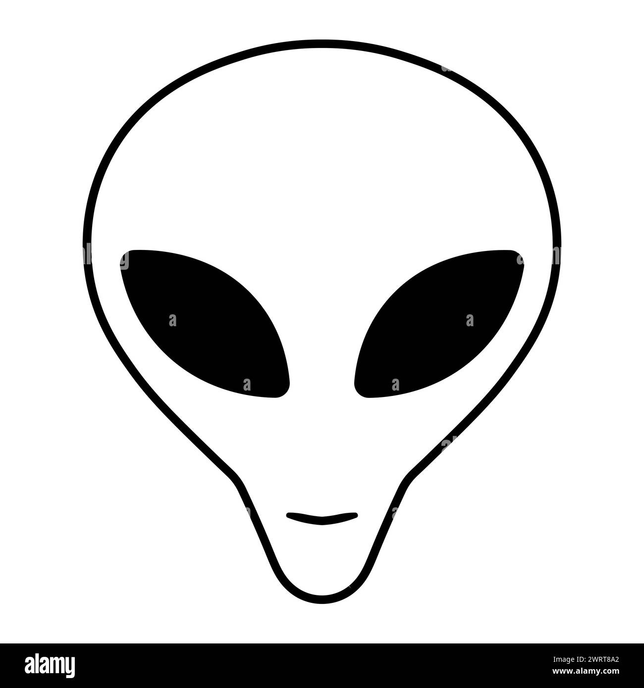 Schwarzes Vektor-Alien-Symbol auf weißem Hintergrund Stock Vektor