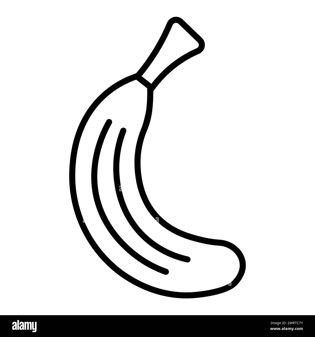 Schwarzes Vektor-Bananensymbol auf weißem Hintergrund Stock Vektor