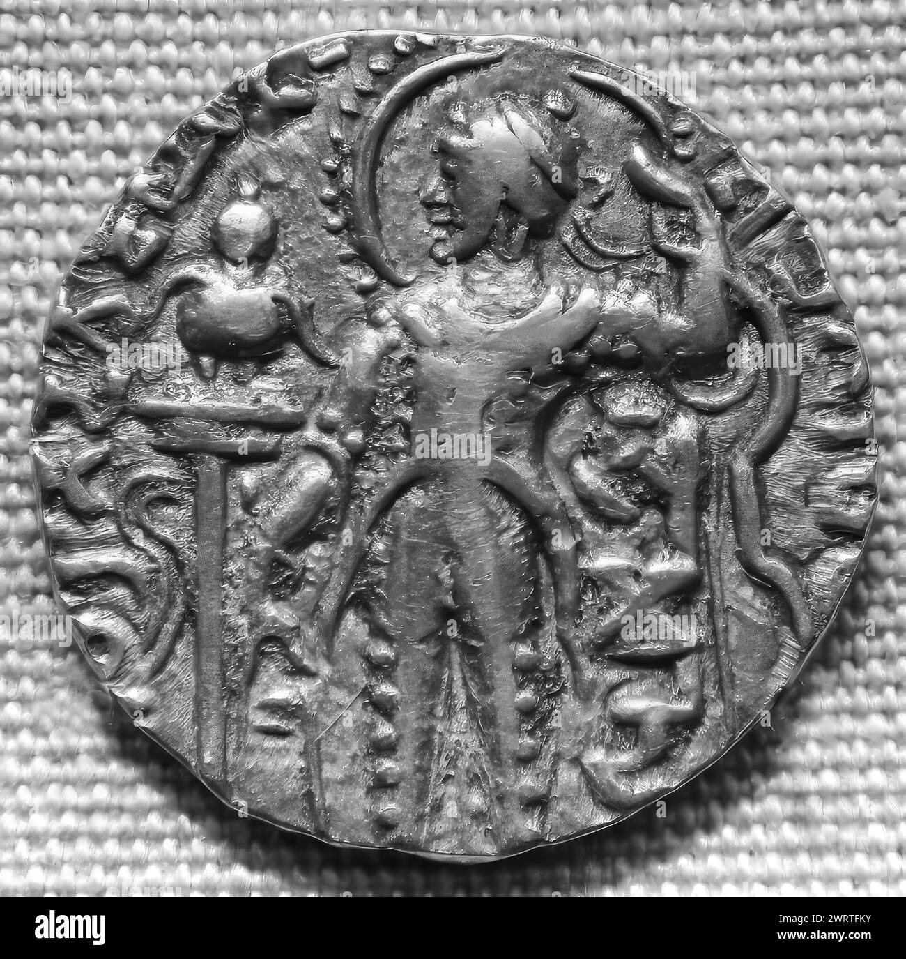 Fotomünzen Samudragupta, das antike Indien Stockfoto