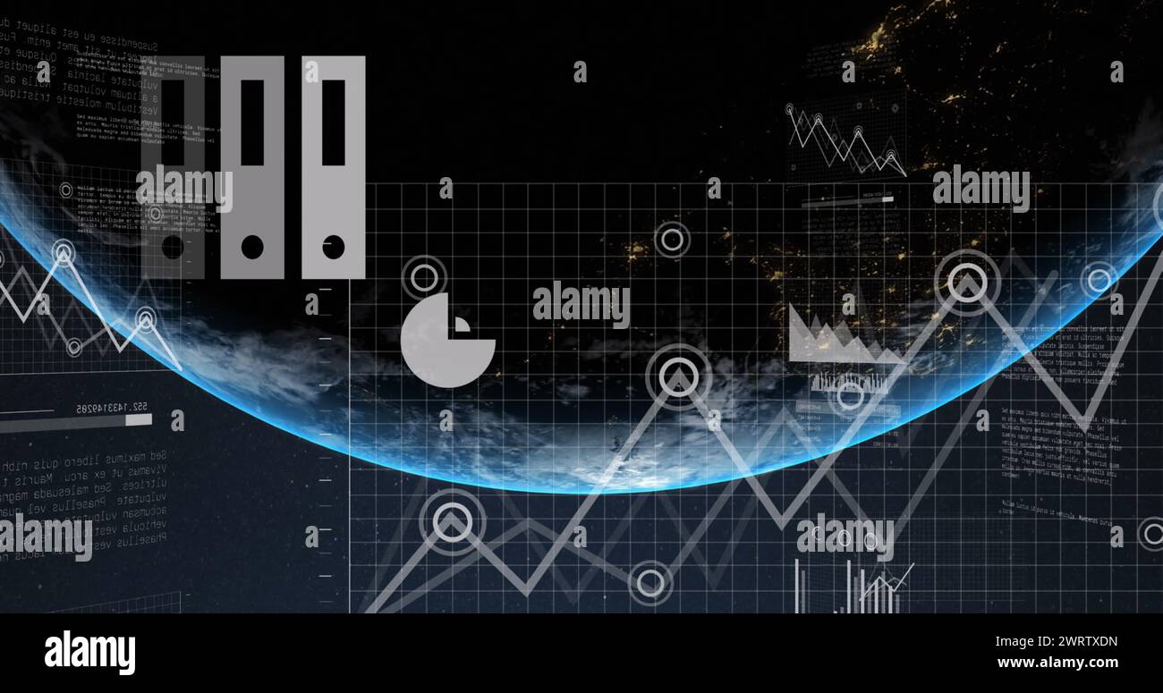 Bild der weltweiten Verarbeitung von Finanzdaten Stockfoto
