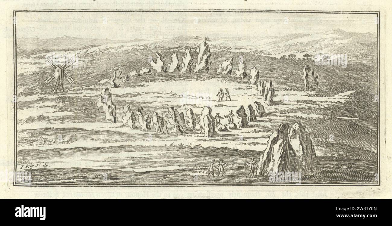 Rollright Stones. Oxfordshire/Warwickshire. KIP. Von Camden Britannia 1722 Stockfoto