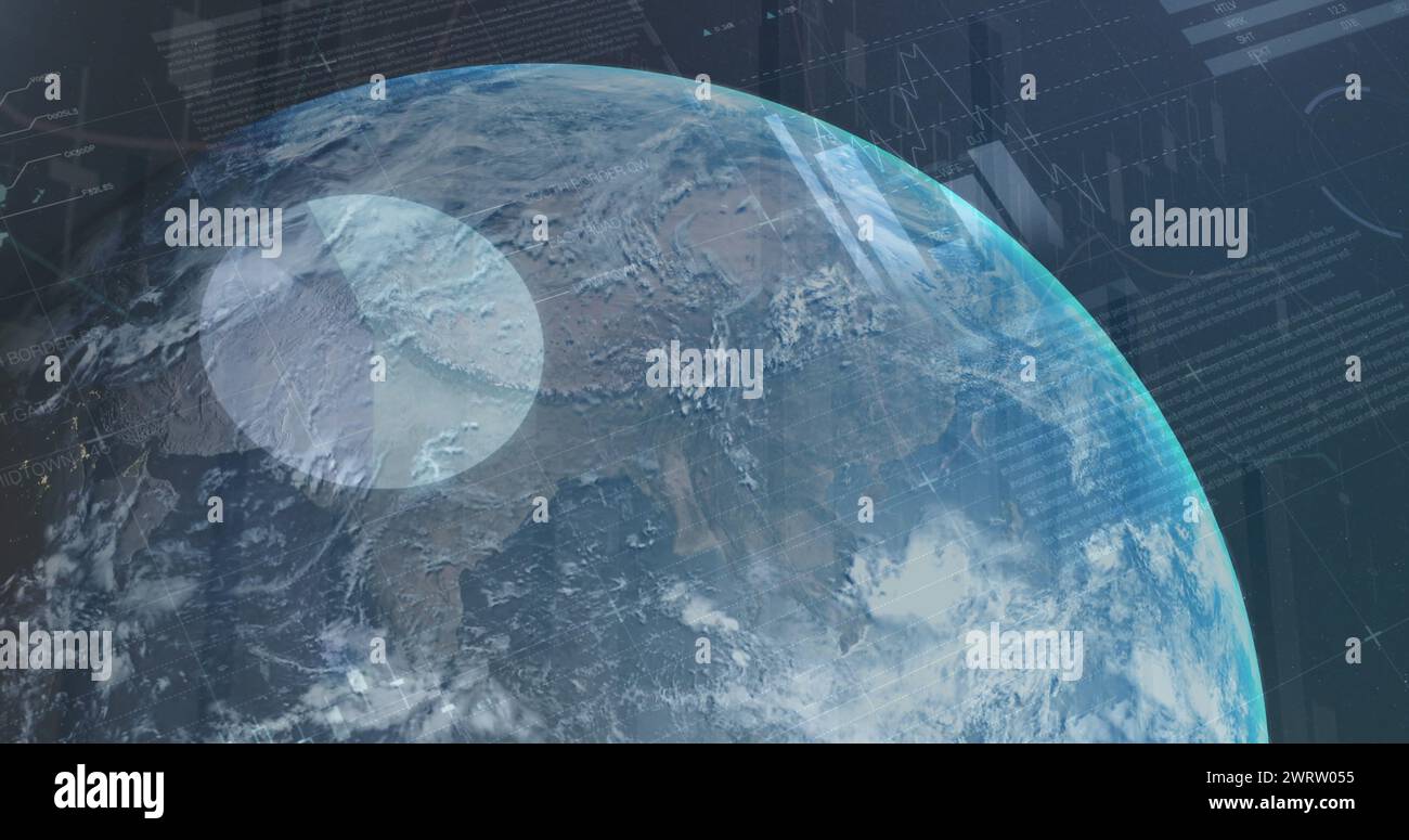 Bild der Datenverarbeitung auf der ganzen Welt Stockfoto