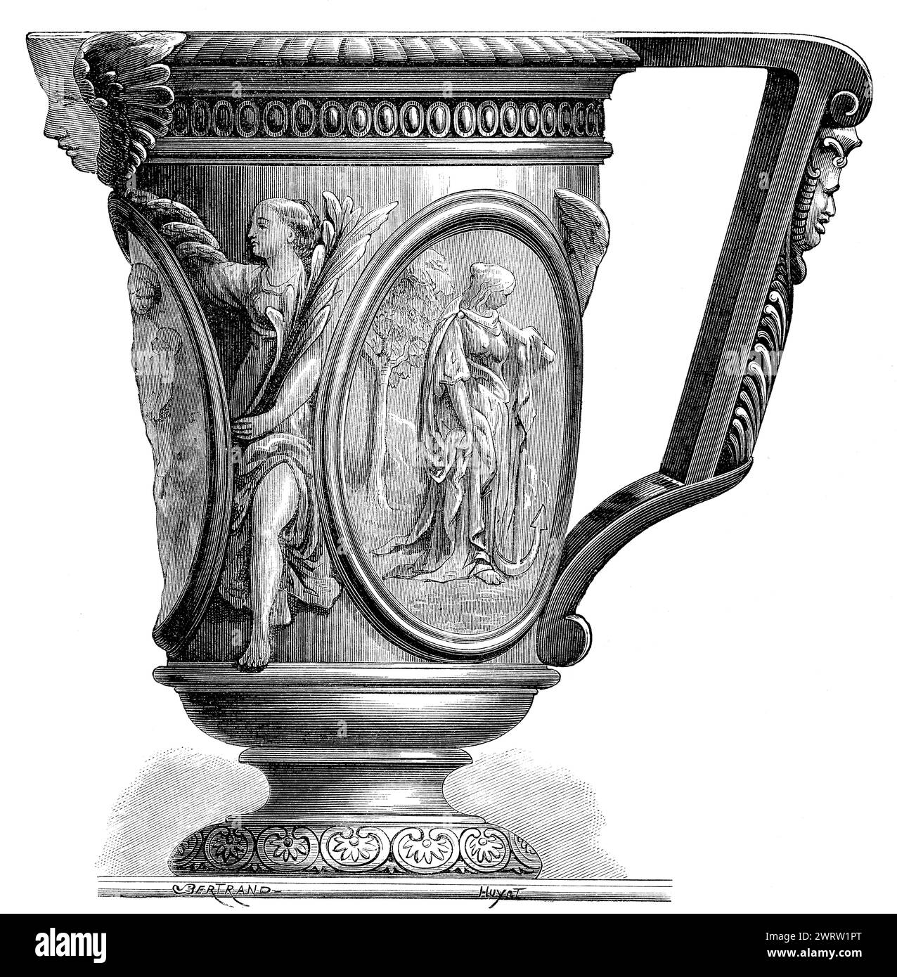 Hanap von Bernard Palissy, französischer HugenottenTöpfer, 16. Jahrhundert Stockfoto