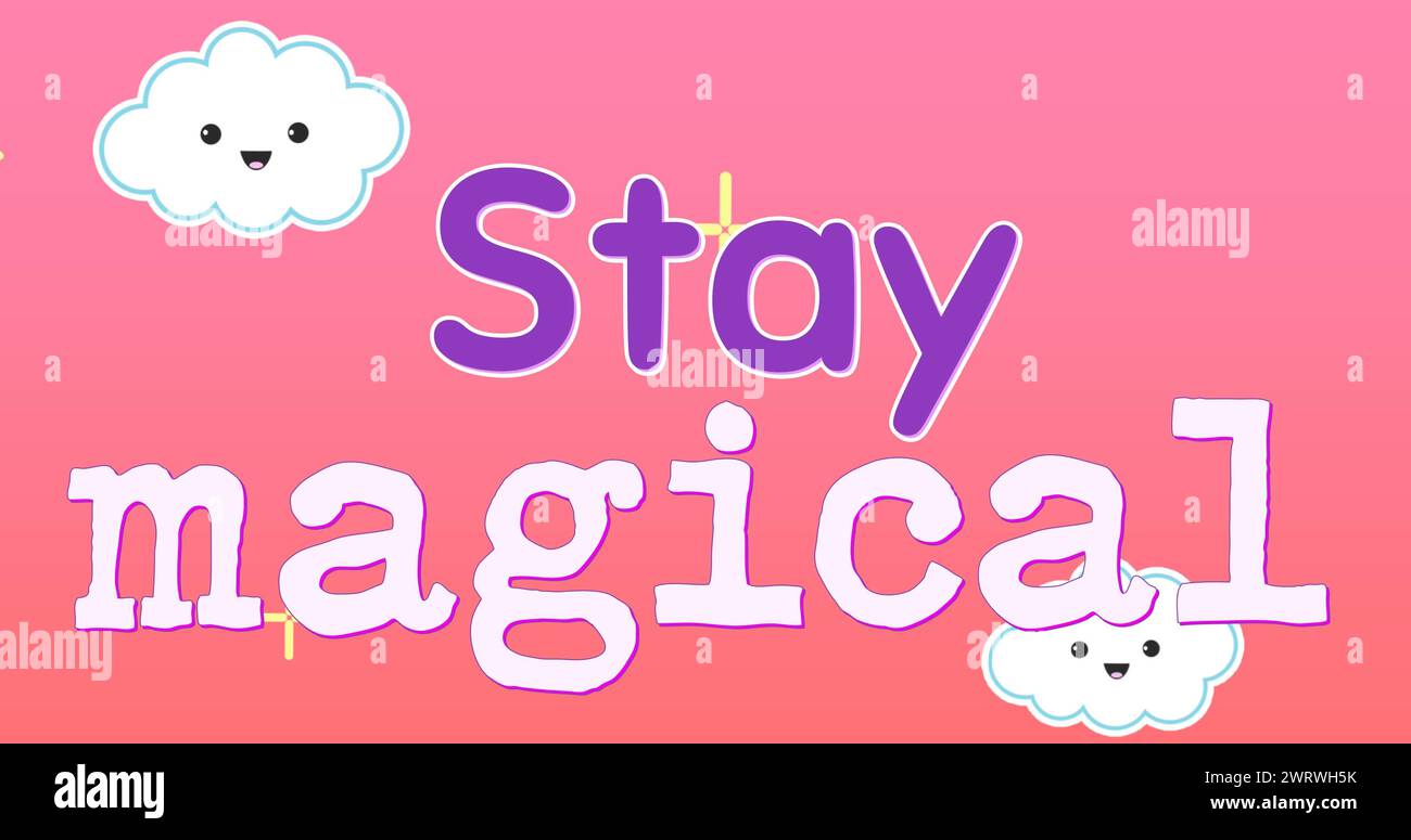 Digitales Bild von Text für Kinder, der liest, bleibt magisch Stockfoto