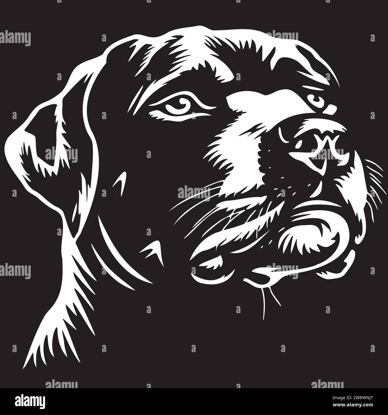 Schwarz-weiß-Zeichnung eines Hundes Stock Vektor