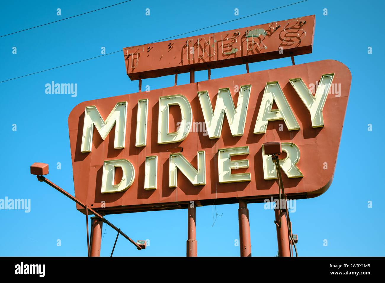 Turnschuhe Midway Diner Vintage-Schild, Bethel, Pennsylvania Stockfoto