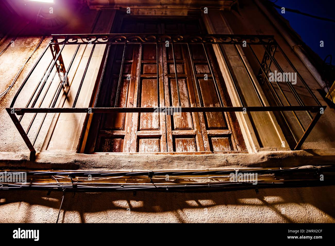 Balkon ohne Boden in der Altstadt von Orihuela Stockfoto