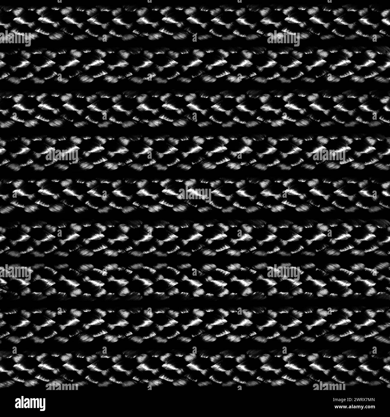 Nahtloses Strukturfoto mit schwarzem Seilenmuster. Stockfoto