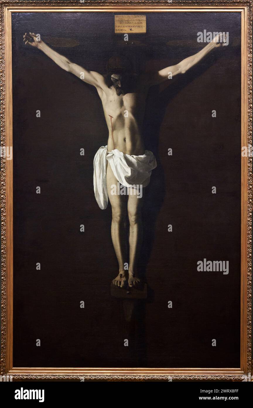 Francisco de Zurbarán, (Fuente de Cantos, Badajoz, 1598 - Madrid, 1664) Christus tot am Kreuz, um 1636, Museum der Schönen Künste, Museo Bellas Artes, Ovied Stockfoto