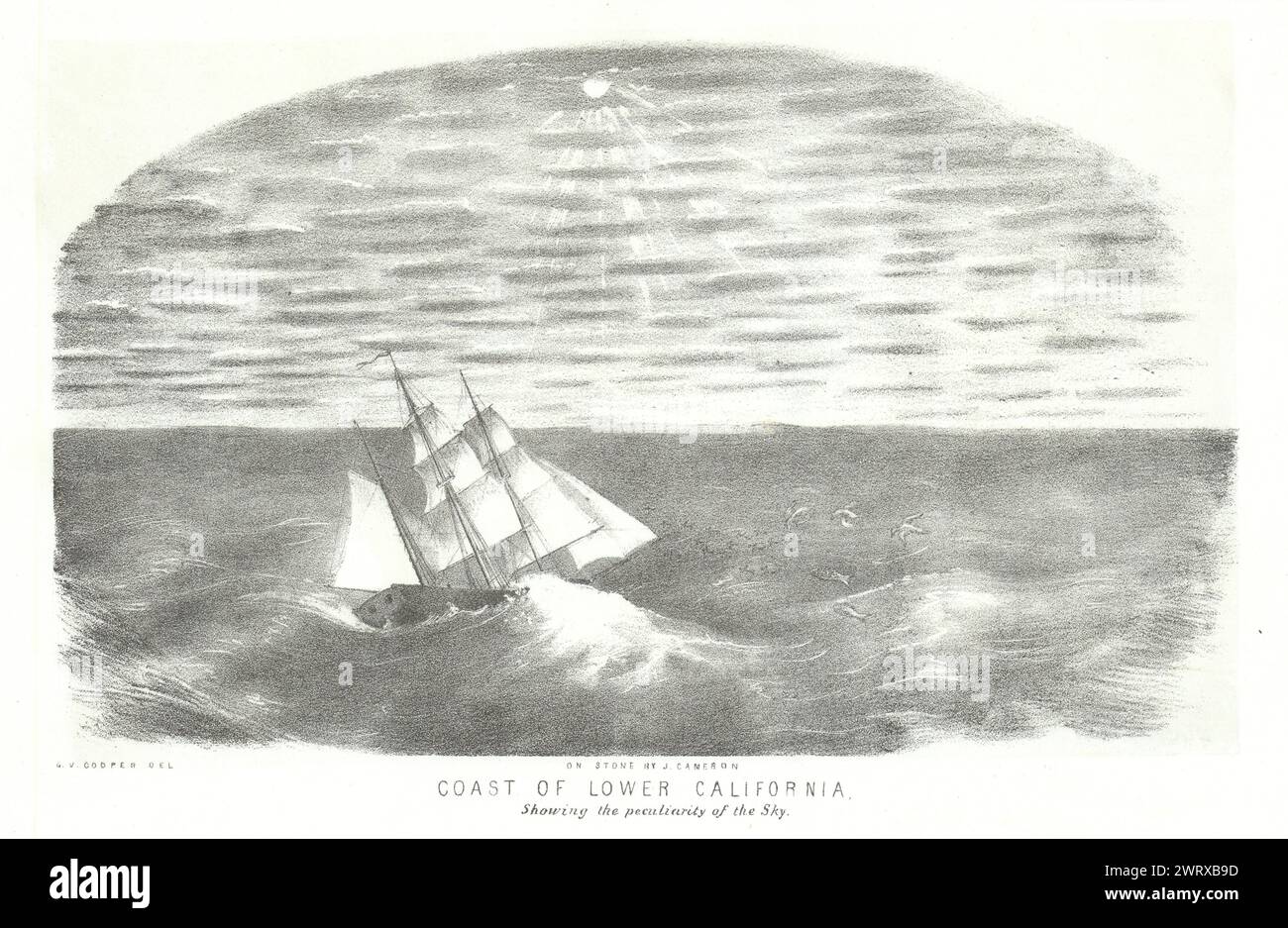 „Coast of Lower California….“, Baja California, von George Cooper 1853 Druck Stockfoto