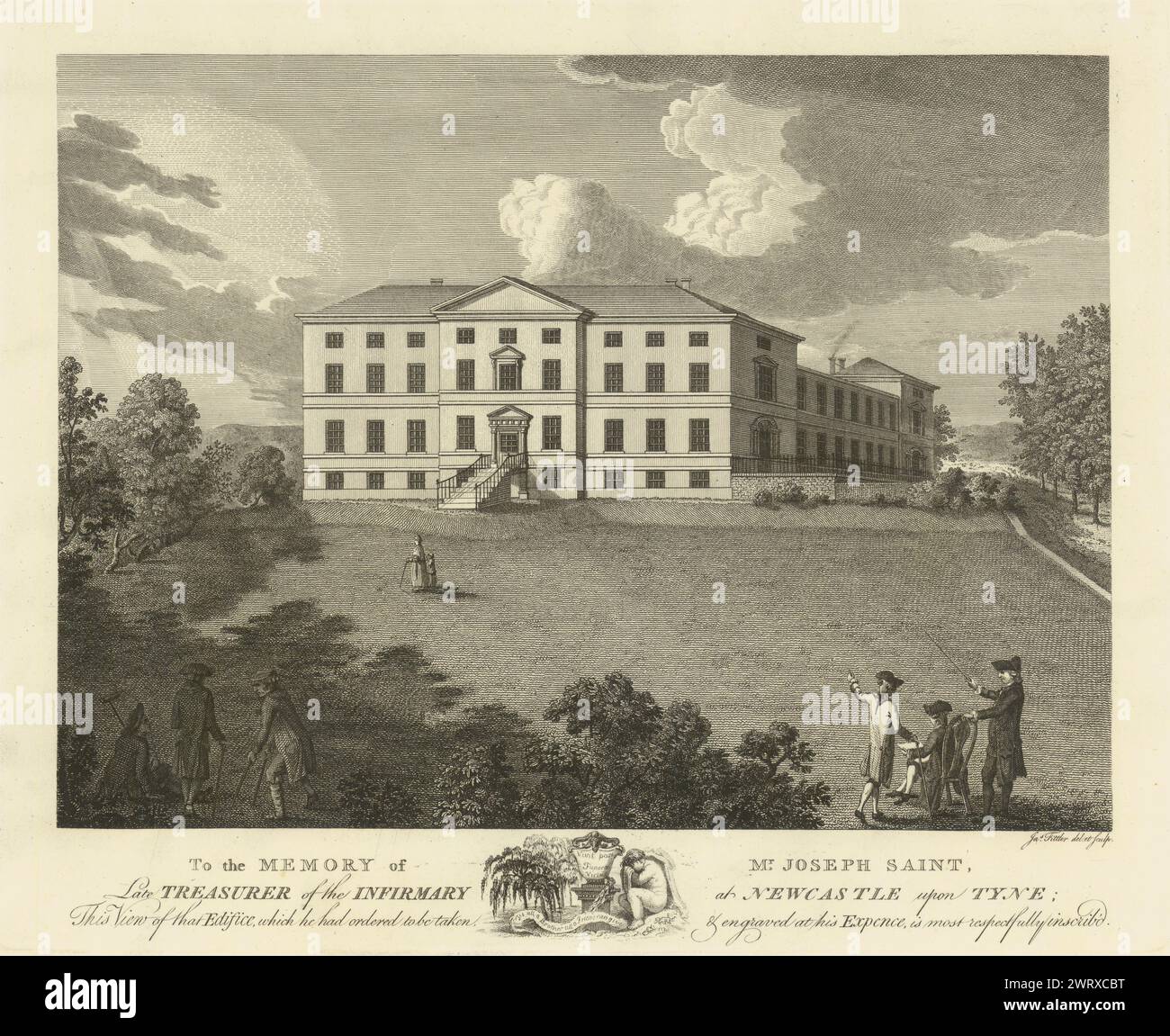 Newcastle upon Tyne Krankenstation, Forth Banks. Jetzt Royal Victoria Krankenstation 1789 Stockfoto
