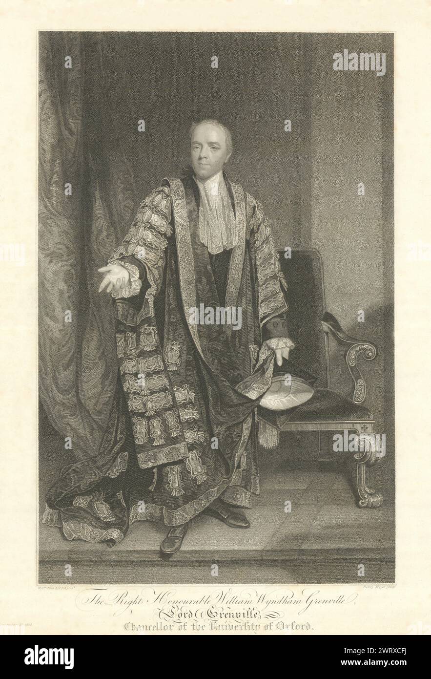 William Wyndham Grenville Lord Grenville, University of Oxford Chancellor 1814 Stockfoto