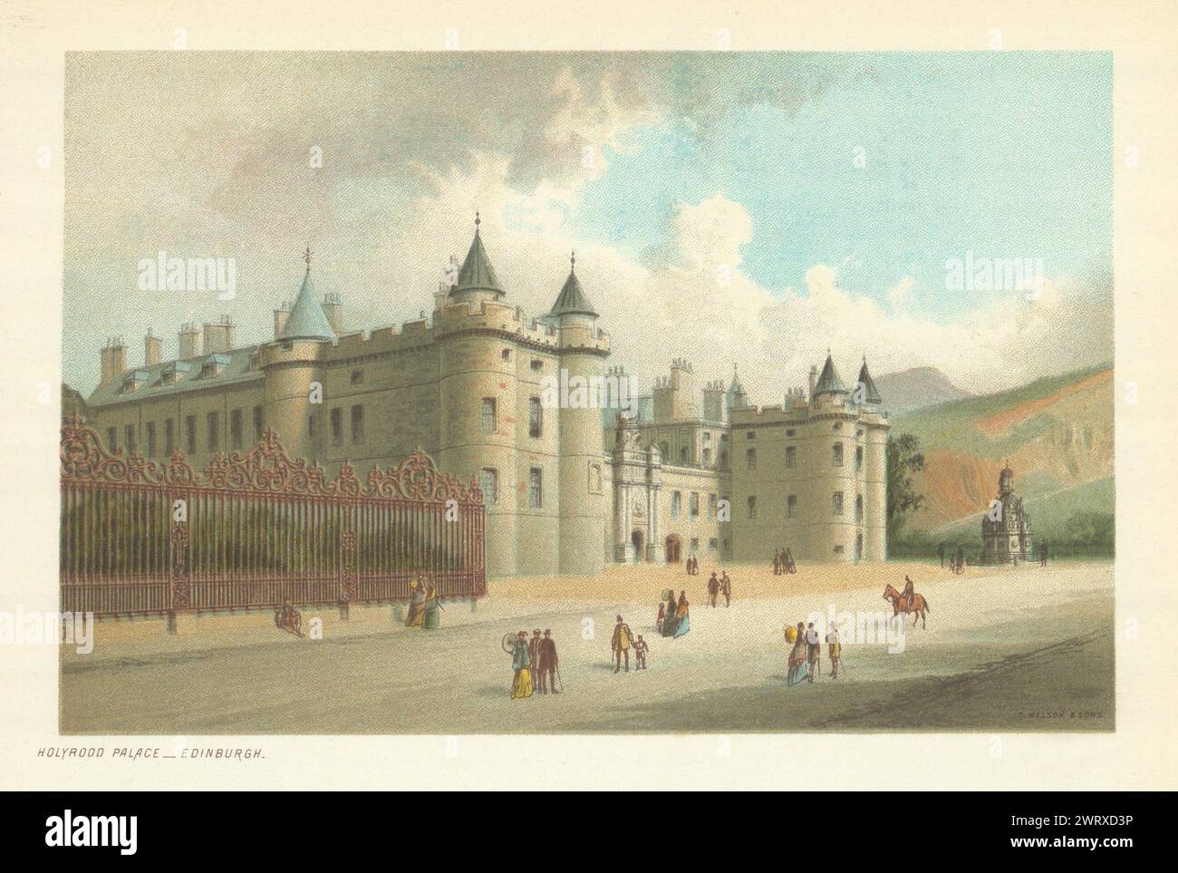Holyrood Palace, Edinburgh. Schottland antike Chromolithographie 1891 alter Druck Stockfoto