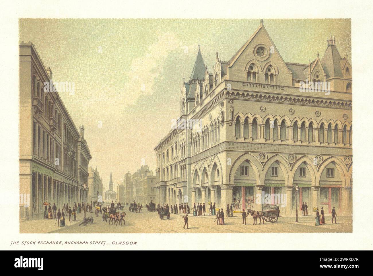 Die Börse, Buchanan Street, Glasgow. Antike Chromolithographie 1891 Stockfoto