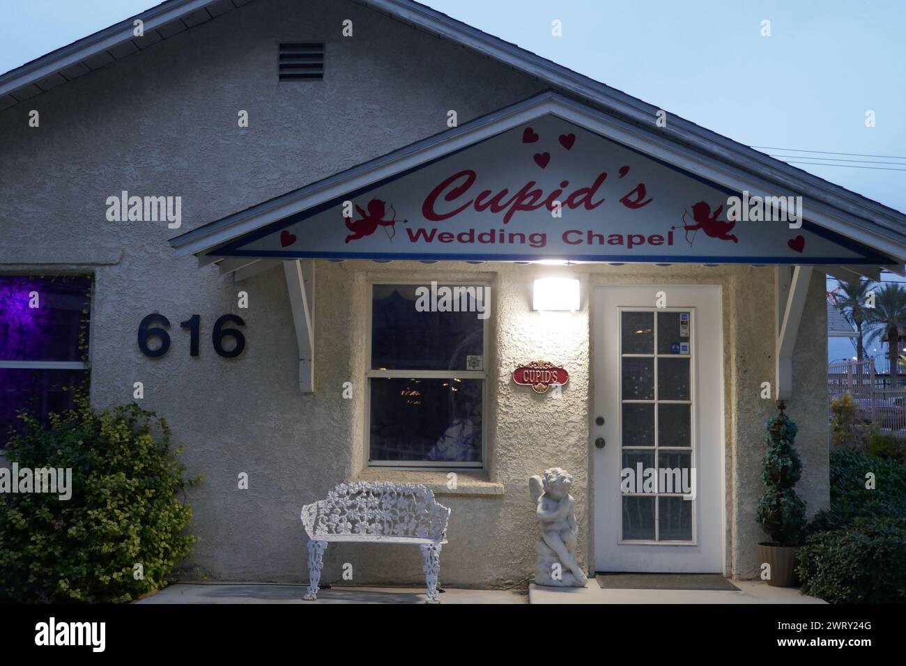 Las Vegas, Nevada, USA 7. März 2024 CupidÕs Wedding Chapel in Downtown Las Vegas am 7. März 2024 in Las Vegas, Nevada, USA. Foto: Barry King/Alamy Stock Photo Stockfoto