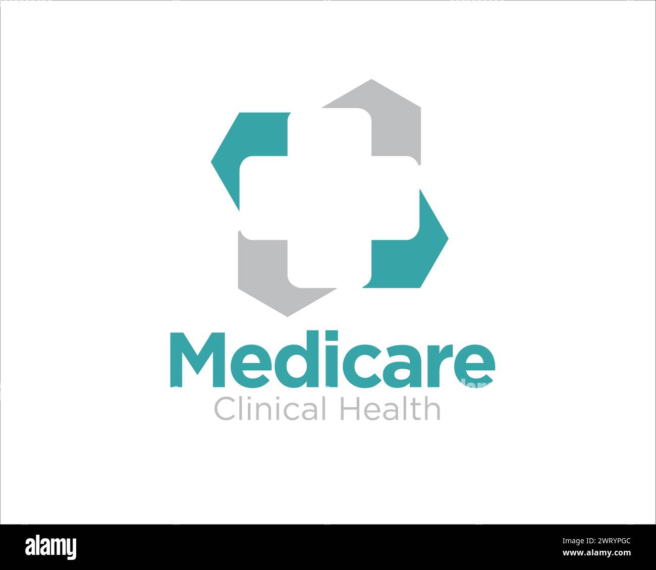 medicare Logo Designs für Gesundheitsdienst Krankenhaus und Klinik Logo Stock Vektor