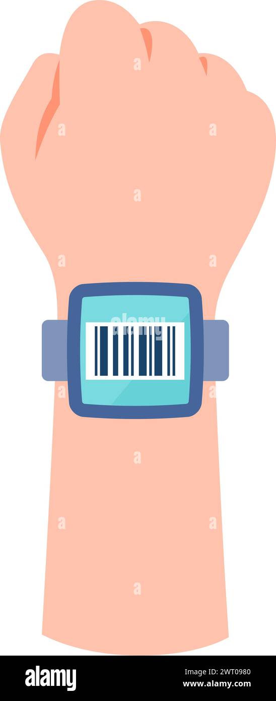 Smart Watch mit Strichcode-Anzeige. Leicht zu bearbeitende Vektorabbildung. Stock Vektor