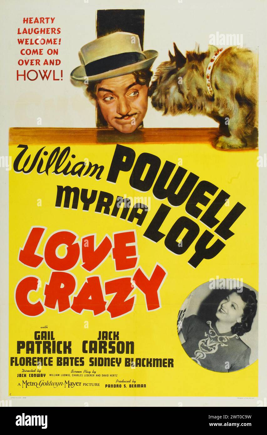 Love Crazy (MGM, 1941). Ein-Blatt-Filmposter von William Powell & Myrna Loy Stockfoto