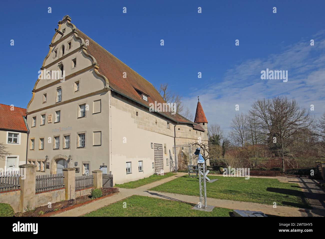 Historische Stadtmühle mit Schwanzgiebel und Museum, Dinkelsbüehl, Mittelfranken, Franken, Bayern, Deutschland Stockfoto