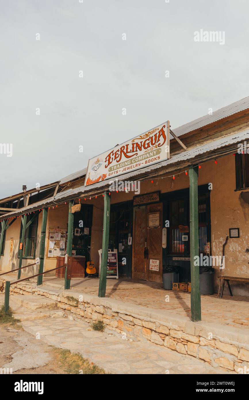 Handelsposten im historischen Terlingua Texas Stockfoto