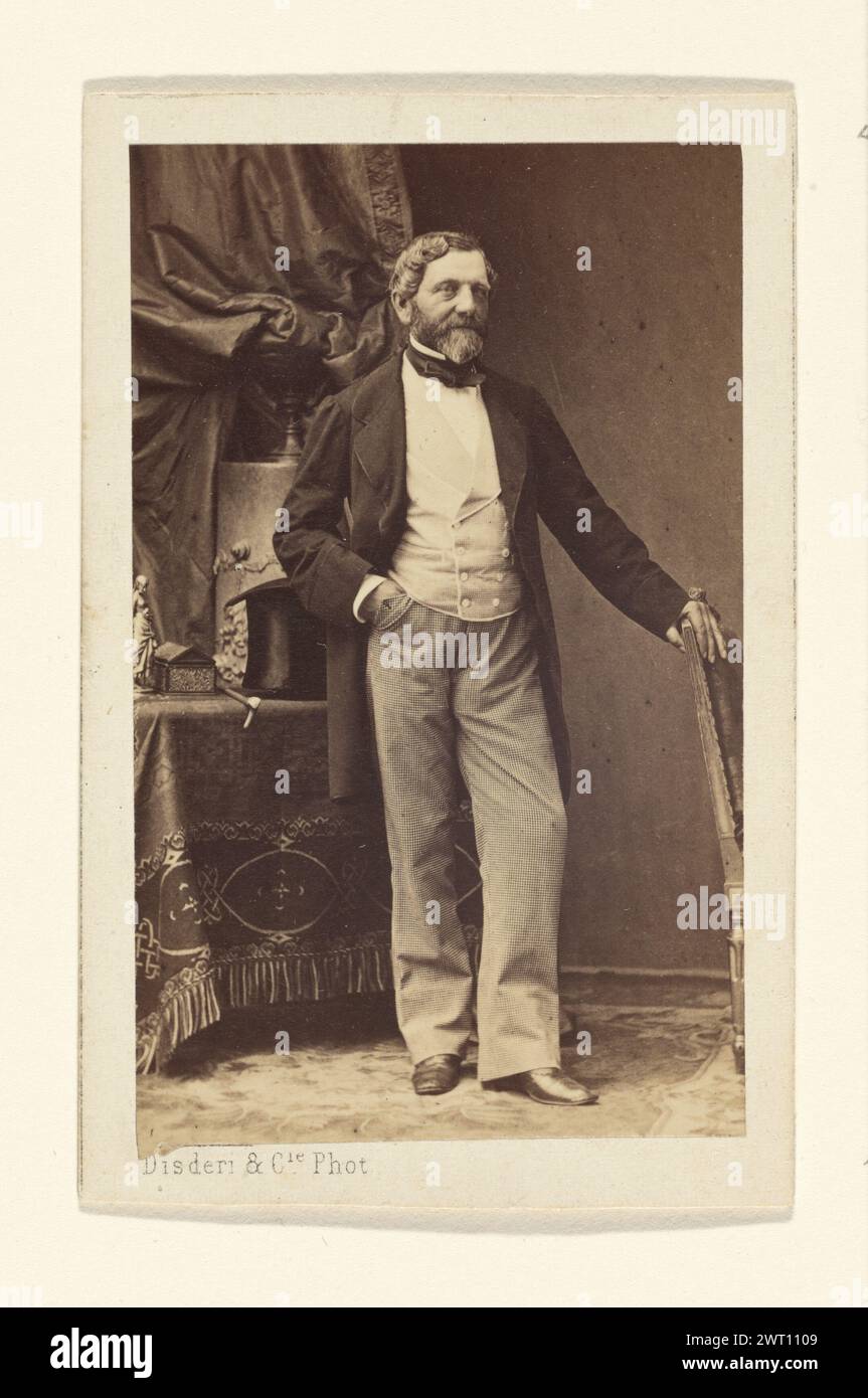 Porträt eines bärtigen Mannes. Disdéri & Cie., Fotograf 1865–1870 Stockfoto