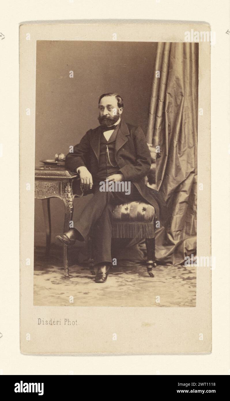 Porträt eines bärtigen Mannes. Disdéri & Cie., Fotograf 1862–1866 Stockfoto