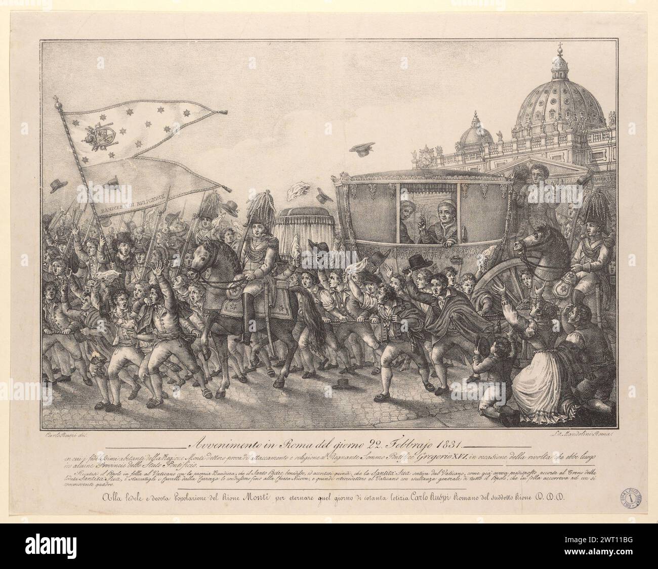 Avvenimento in Roma del giorno 22. Februar 1831, 1831. Mandolini. 1831