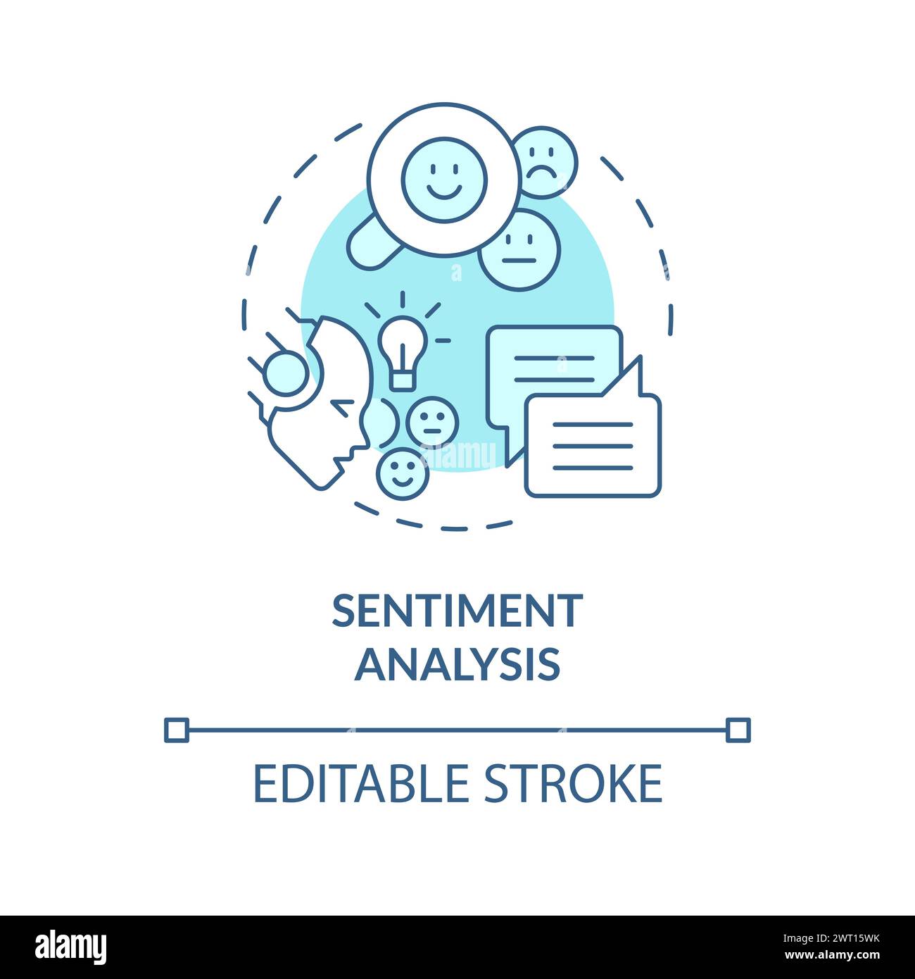 Symbol „Sentiment Analysis“ (Sentiment-Analyse Stock Vektor