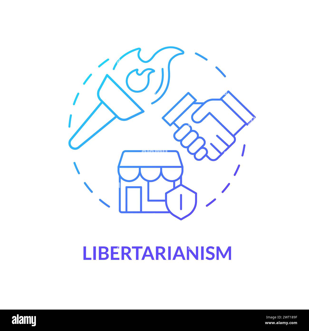 Libertarismus Ideologie Blaues Gradientenkonzept Symbol Stock Vektor