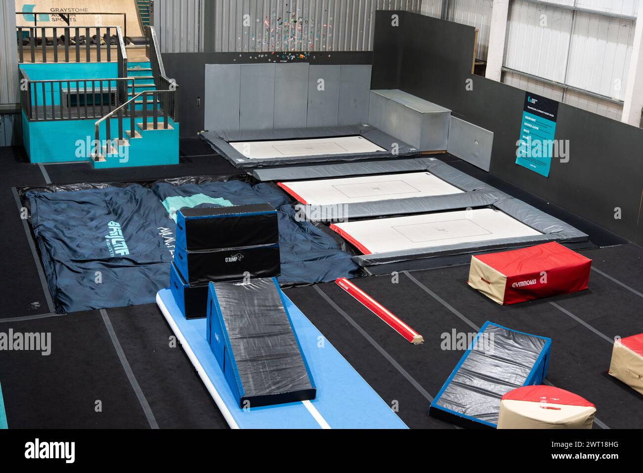 The Parkour Area, Graystone Action Sports Centre, Manchester, England Stockfoto