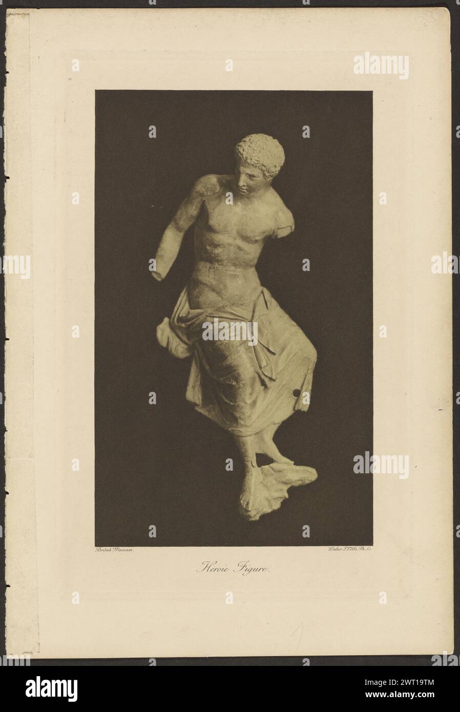 Heldenhafte Figur. Walter L. Colls, Fotograf (britischer Fotograf, aktive 1890er 1890 Jahre) über klassisch griechische oder römische Skulptur eines Mannes mit einem Tuch um die Beine gewickelt. Stockfoto