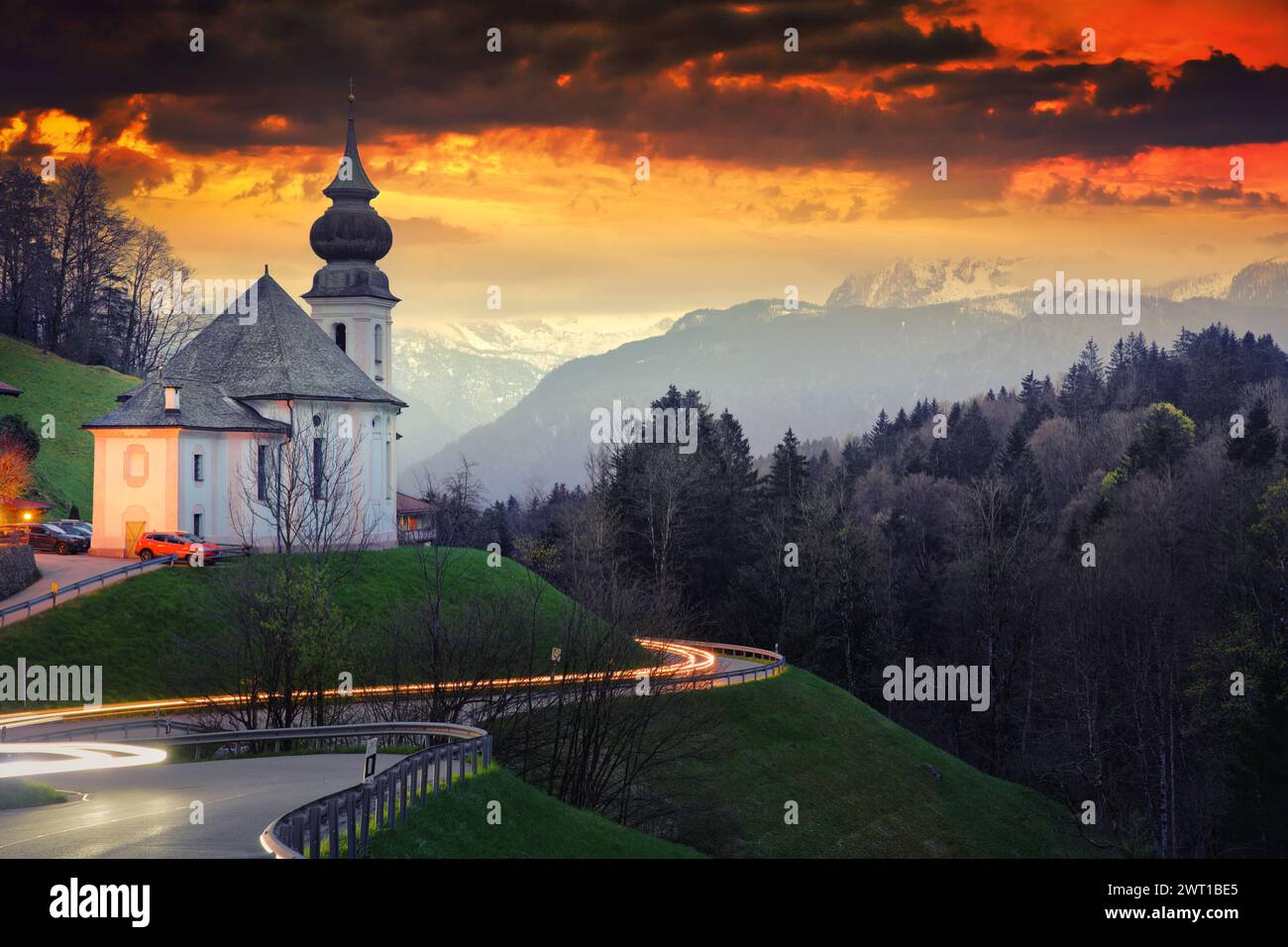 Foto der Wallfahrtskirche Maria gern in Berchtesgaden, Baviera, Deutschland Stockfoto