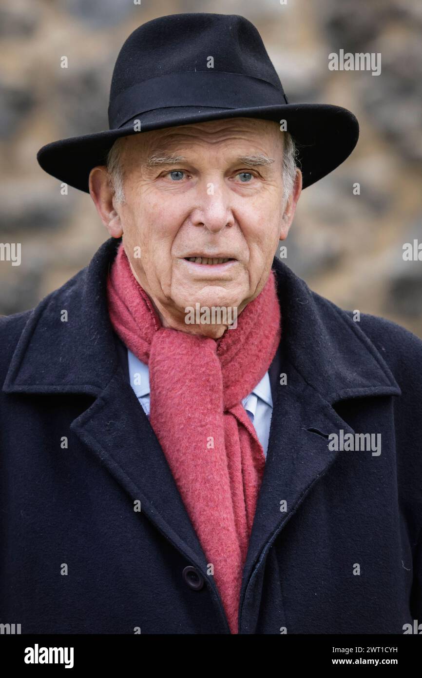 Sir Vince Cable (Vincent), ehemaliger Führer der Liberaldemokraten, Nahaufnahme Porträt, in Westminster, London, England, UK Stockfoto