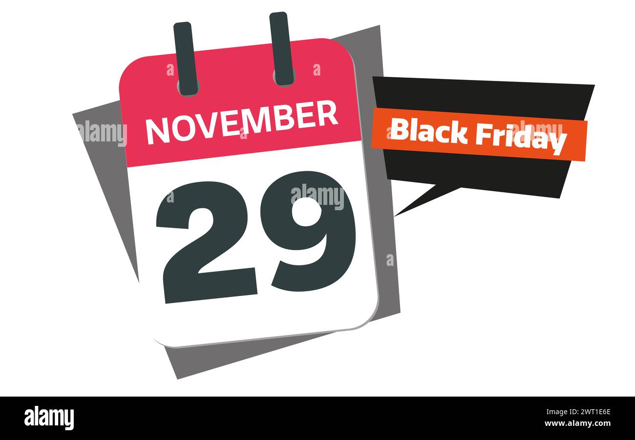 Black Friday 2024 – Kalenderdatum 29. November Stockfoto