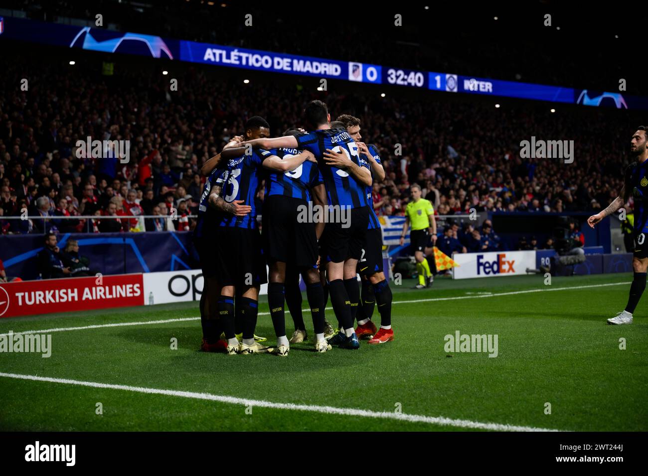 Madrid, Spanien. 13. März 2024. Während des Achtelfinale der UEFA Champions League spielte der Club Atletico de Madrid gegen den FC Internazionale. Quelle: Nicolò Campo/Alamy Live News Stockfoto